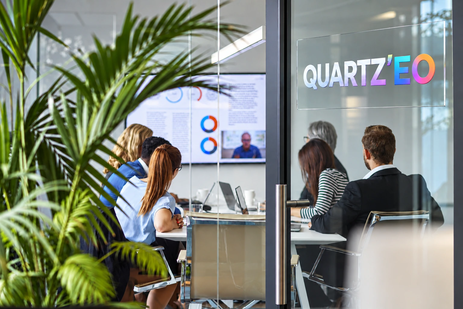L’équipe Quartz’eo réunie autour d’un projet de création de site internet